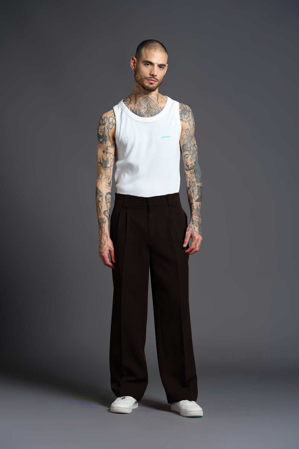 Men's Loose Fit Black Tailored Trouser