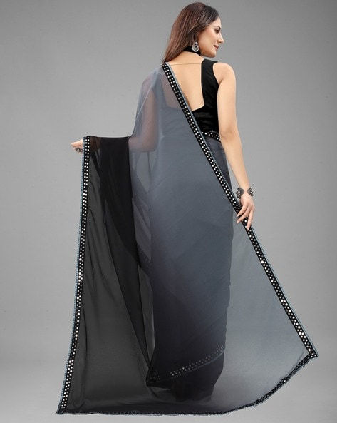 Georgette Saree With Sequence Lace Border