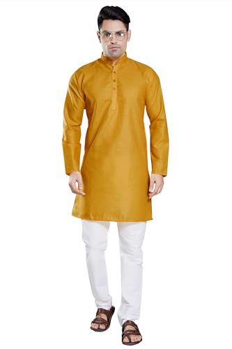 Men's Cotton Blend Slim Fit Kurta Pyjama Set