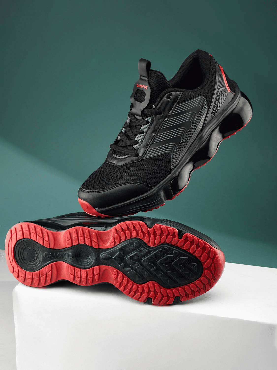 Campus Rage Men's RunningShoes - Black, Size 9