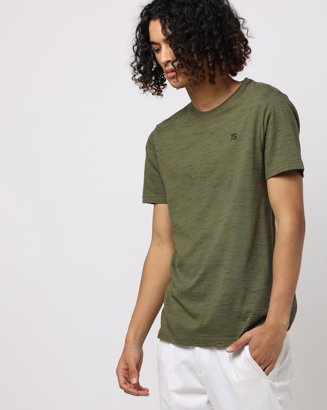 Heathered Crew-Neck T-shirt