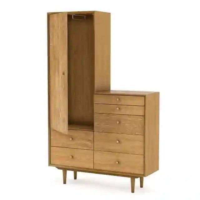 Thumbnail: Drawer Cabinet with Clothes Hanger – All-in-One Teak Storage Solution