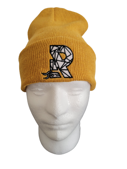 Gold Beanie/ White & Black R