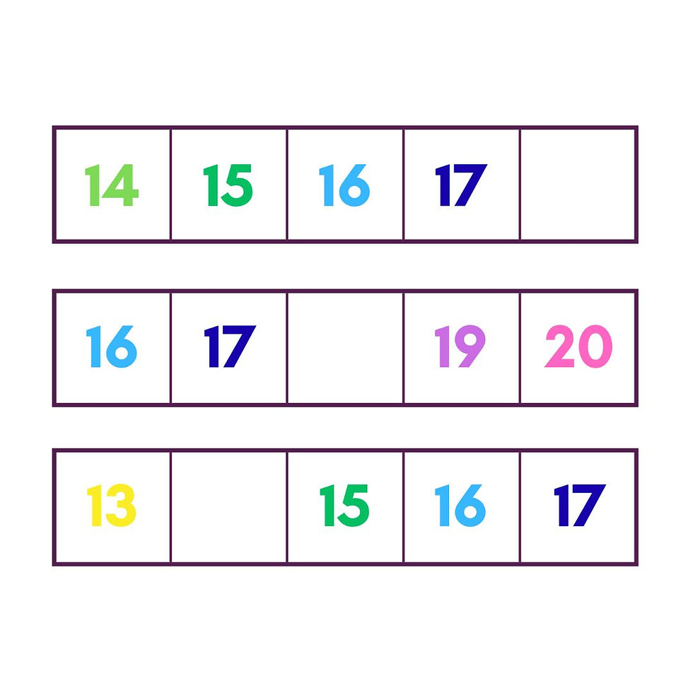 Thumbnail: Missing Number Strips - 1-20