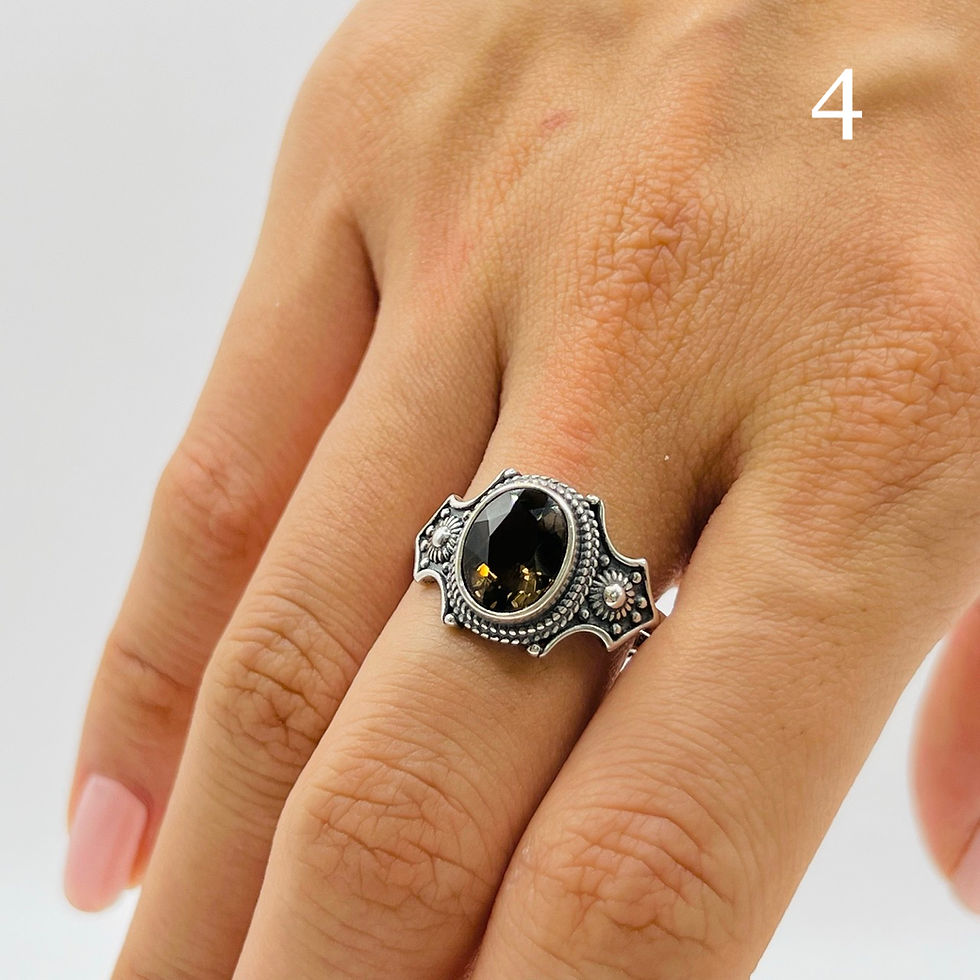 Miniature : Bague Quartz Fumé