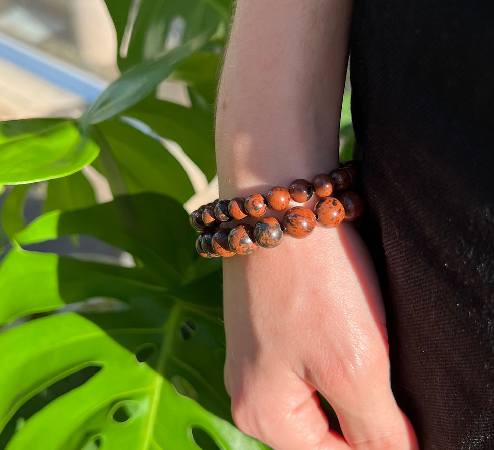 Miniature : Bracelet Obsidienne Acajou