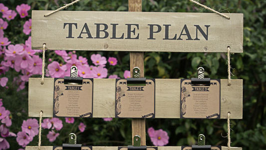 Table Plan - Natural Wood Post - Clip board