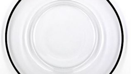 Charger Glass plate with rim black 30cm Dia