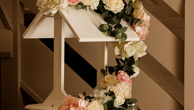 Card Box - Wishing Well - White (flowers extra cost)