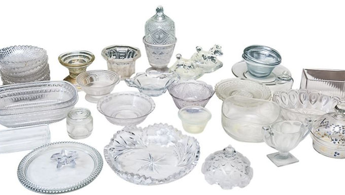 Containers - vintage glass - 12 x 1 litre with bags and tongs