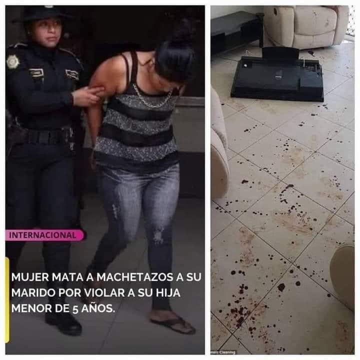 MUJER MATA A SU MARIDO A MACHETAZOS POR VIOLAR A SU HIJA DE 5 AÑOS