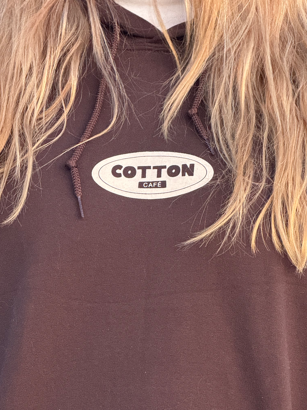 Miniature : Hoodie brun « Ton mood, caféiné »