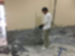 Inexperienced installers applied this metallic floor.  It pulled right up.  Then we cleaned and prep