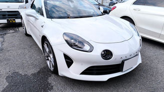 アルピーヌ入庫🚗✨フロントリップ取付&車検|桜も見頃です🌸