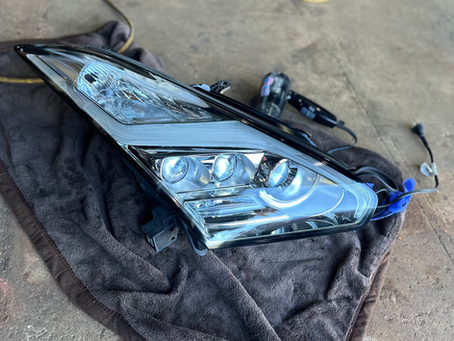 R35 GT-R ヘッドライト曇り除去作業