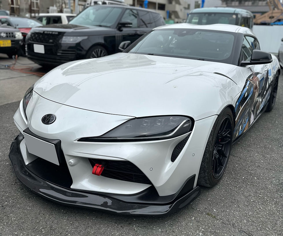 90スープラ リアウィング取付＆フロントリップ補修作業🔧