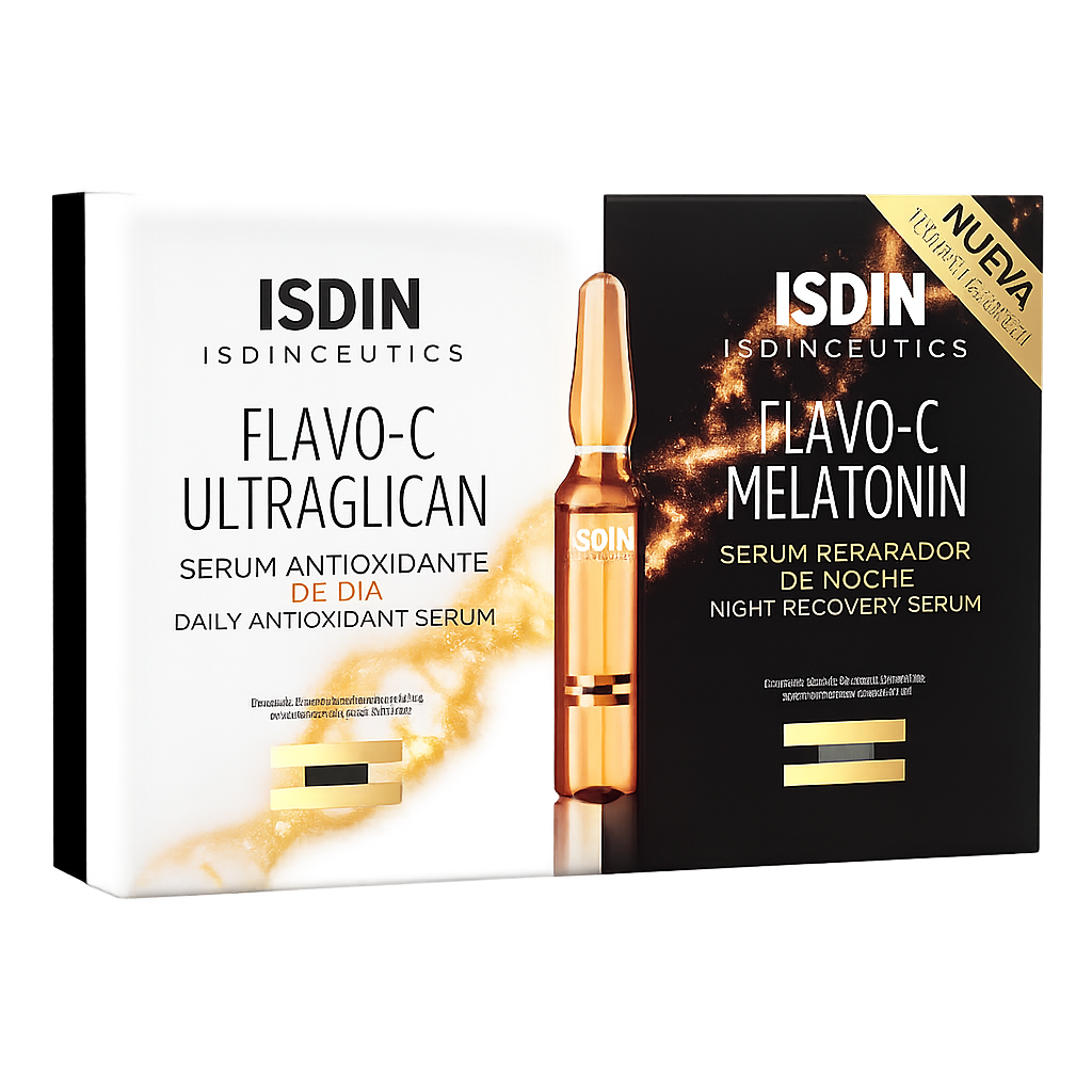 ISDIN Isdinceutics Flavo-C Ultraglican + Flavo-C Melatonin Ampollas