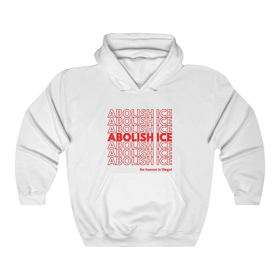 Abolish Ice Hoodie (white and grey)
