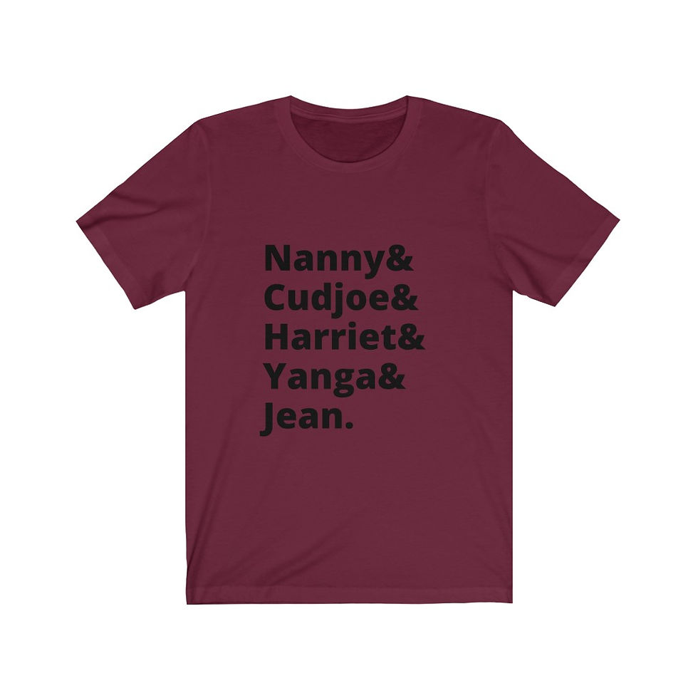 Thumbnail: Nanny & Cudjoe Tee (black letters, multiple colors)