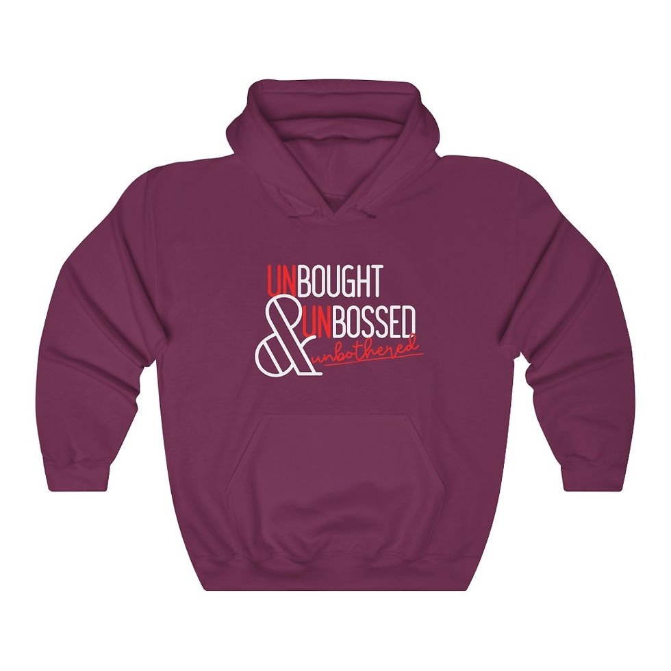 Thumbnail: Unbossed, Unbought, Unbothered Hoodie (multiple color & letter variations)