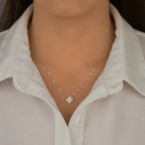 Miniatura: Gargantilha Trevo Cravejado Cristal