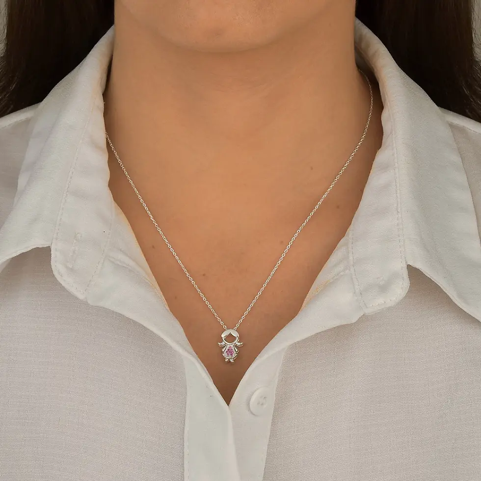 Miniatura: Gargantilha Menina Cravejado Pink