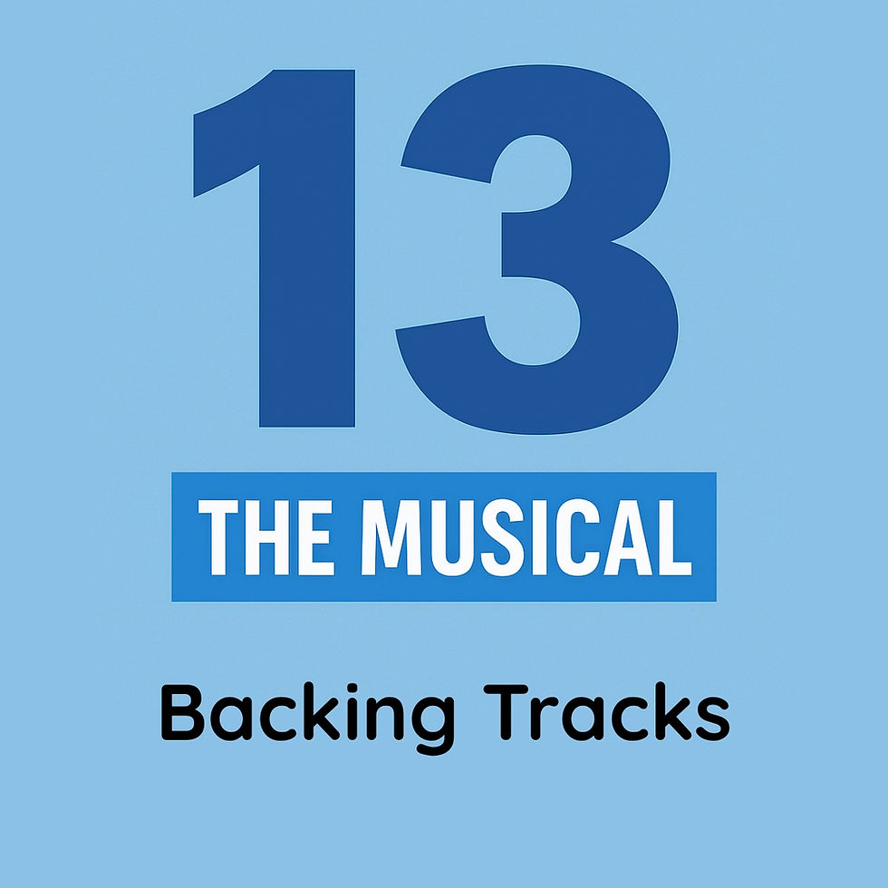 13 The Musical in bold blue on light blue background