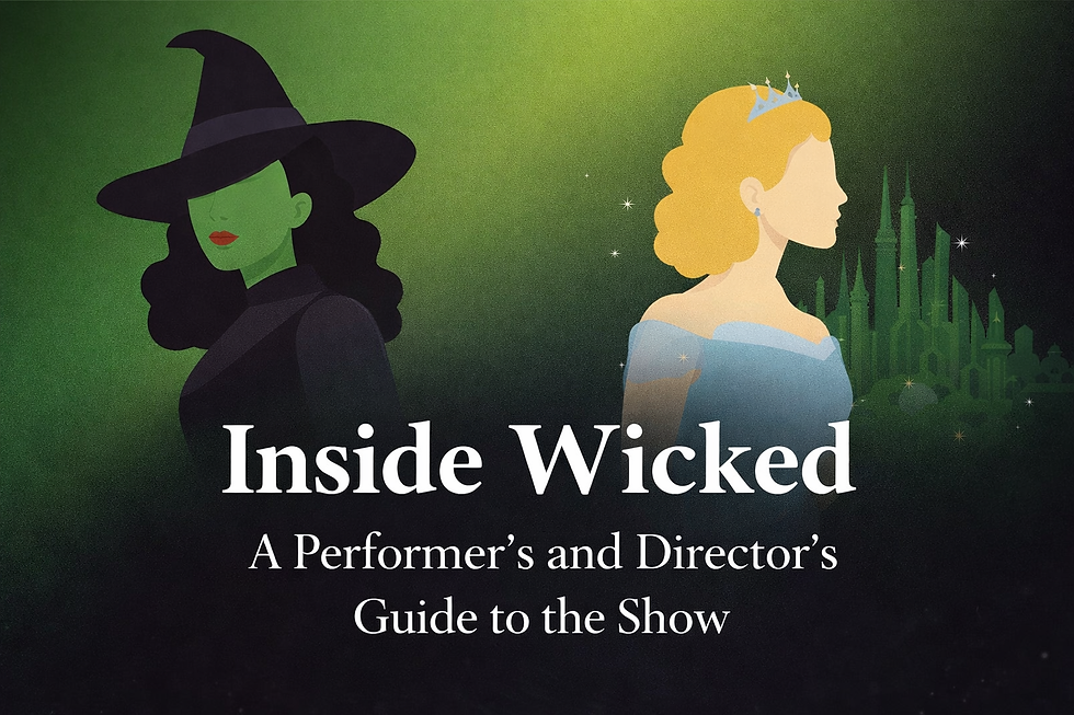 illustration for a blog titled “Inside Wicked: A Performer’s and Director’s Guide to the Show.”
