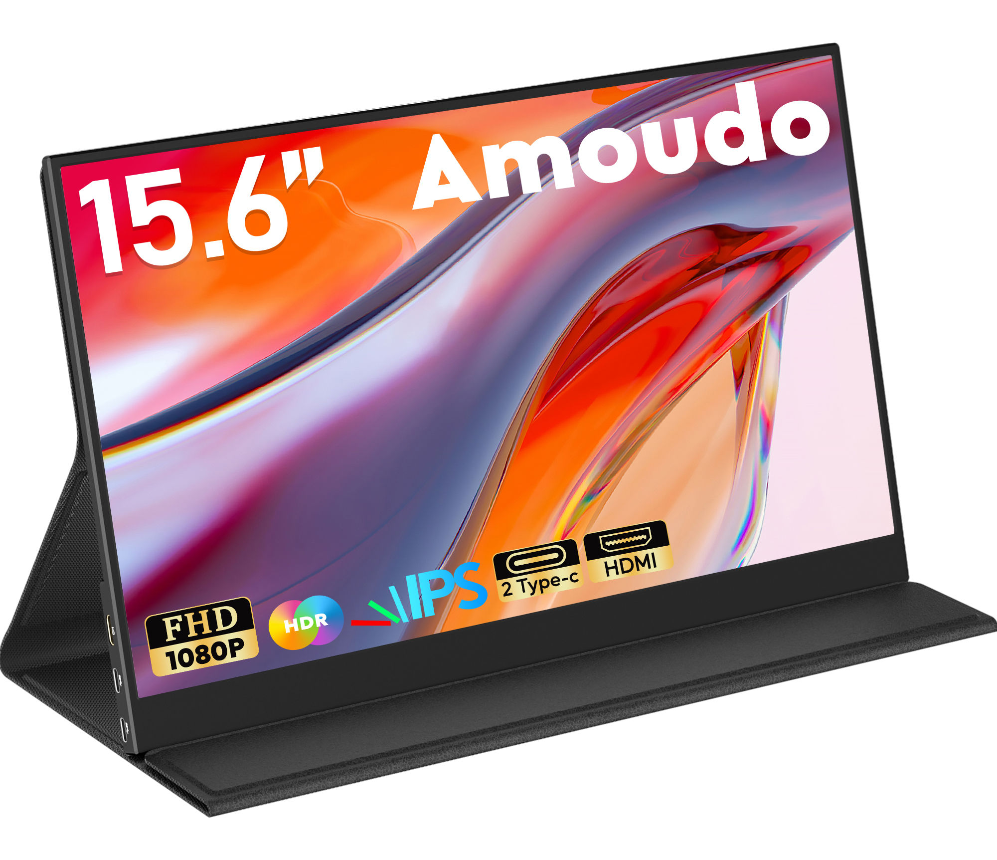 Monitor portátil Amoudo de 15,6 polegadas, resolução 1920x1080P, tela IPS LCD pa