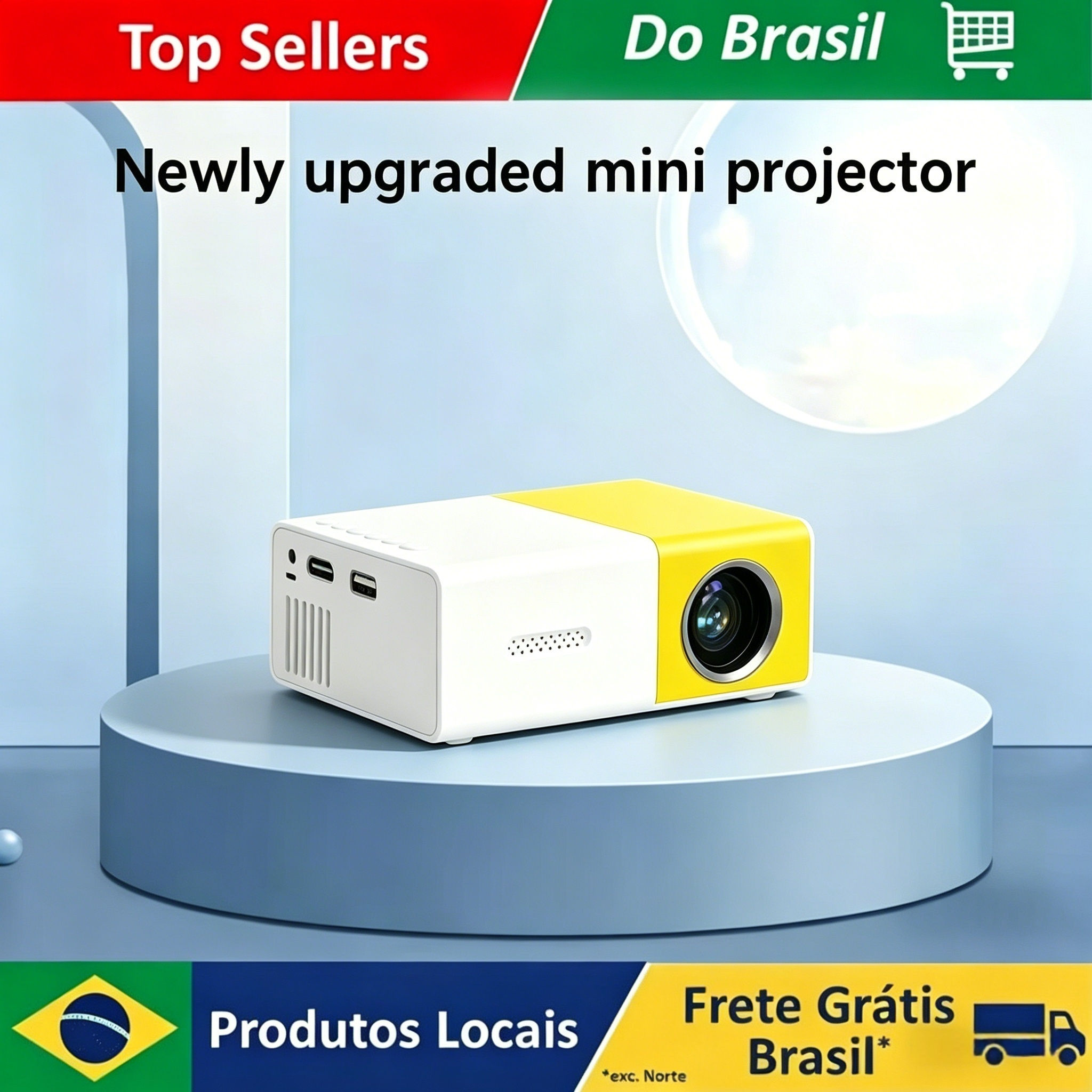 Projetor de alta definição para projeção em parede