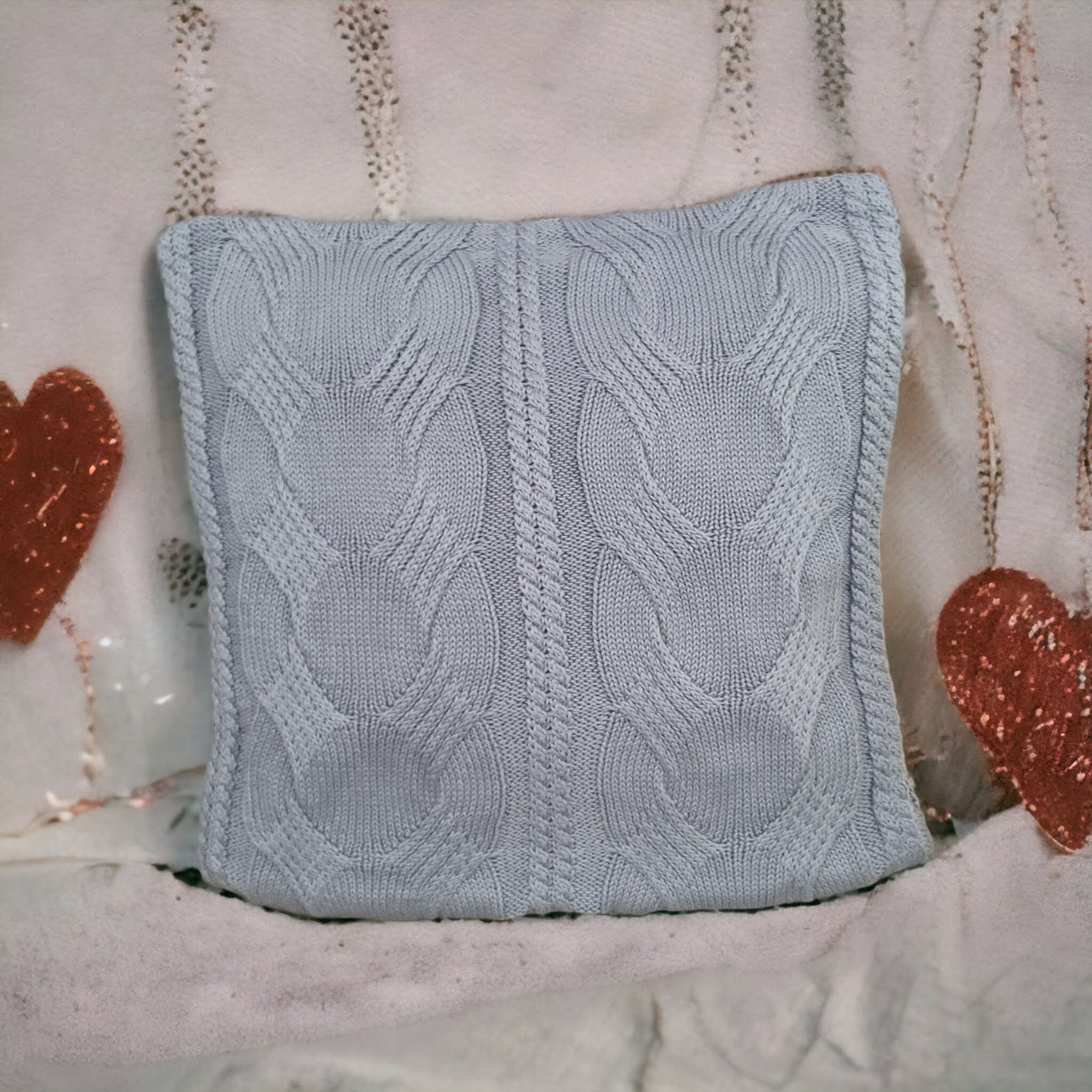 Grey Woolen Cushion Covers