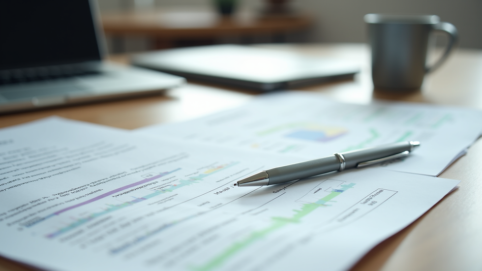 Close-up view of a neat desk with HR documents and a pen