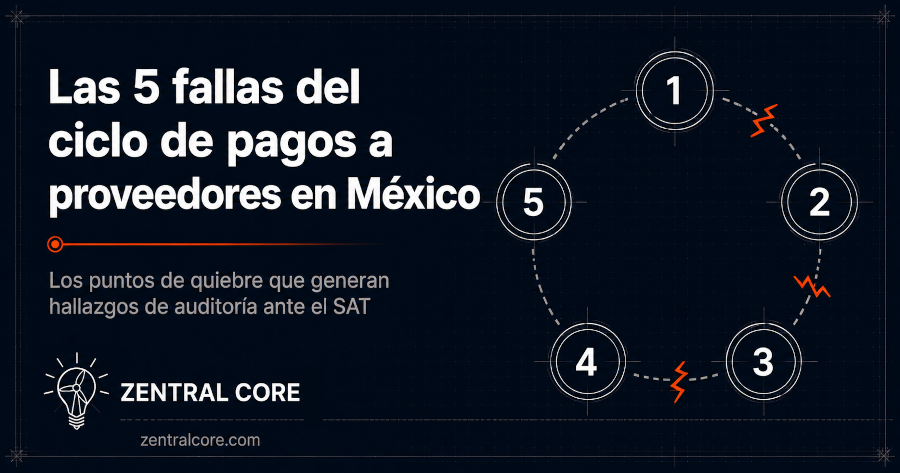 Cinco fallas estructurales del ciclo de pagos a proveedores en México — riesgo fiscal y auditoría SAT