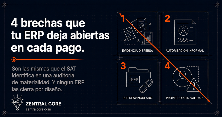 Las 4 brechas ERP en el expediente de pago a proveedores que exponen a las empresas ante el SAT en Méxic