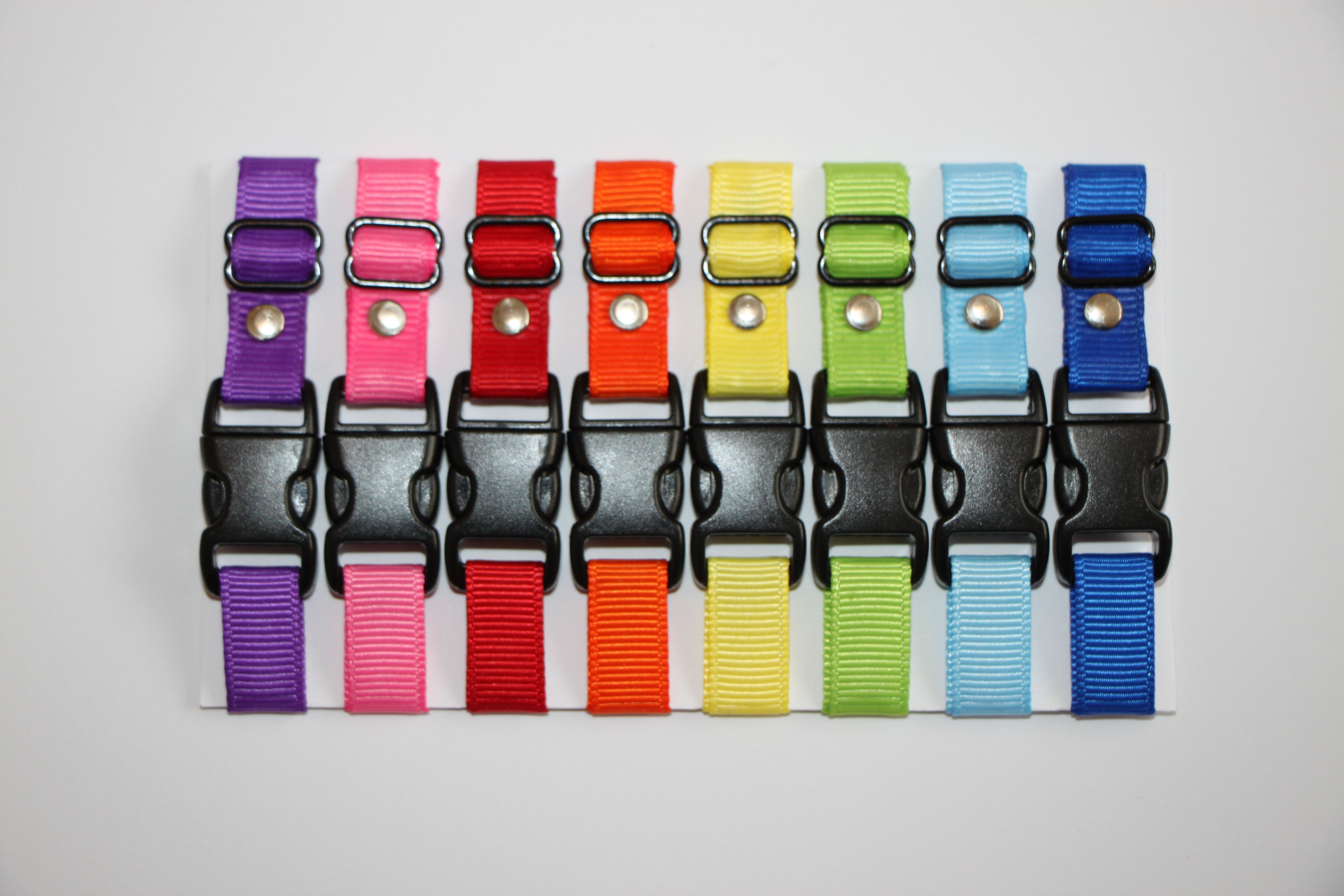 Set of 8 plain puppy id collars