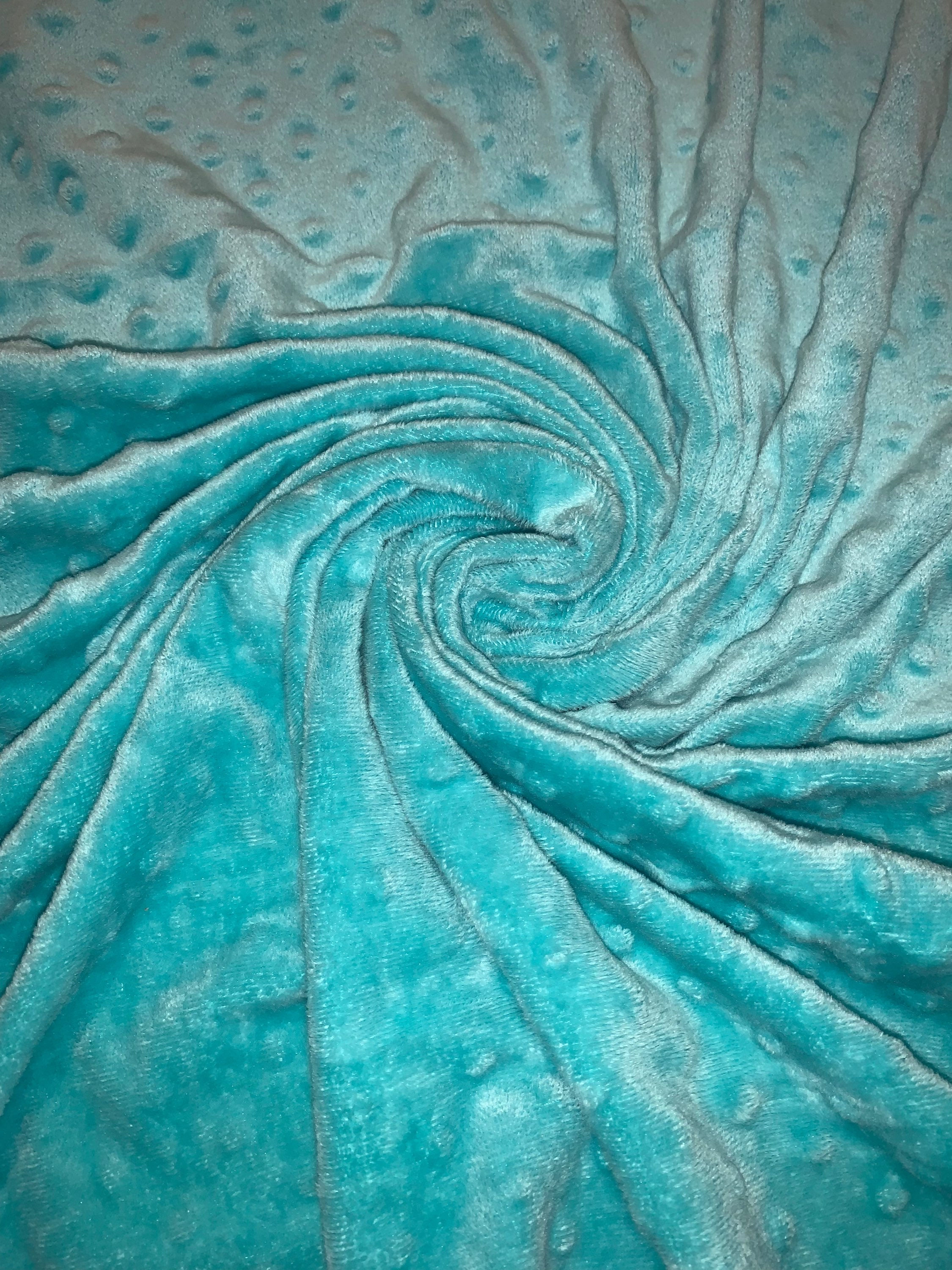 Teal Dot Minky Fabric