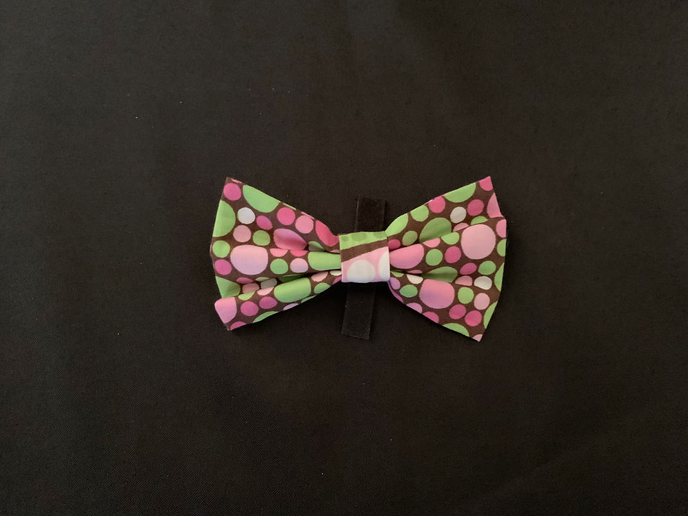 Thumbnail: Pink Green Brown Circles Dog Bandana or Bow Tie