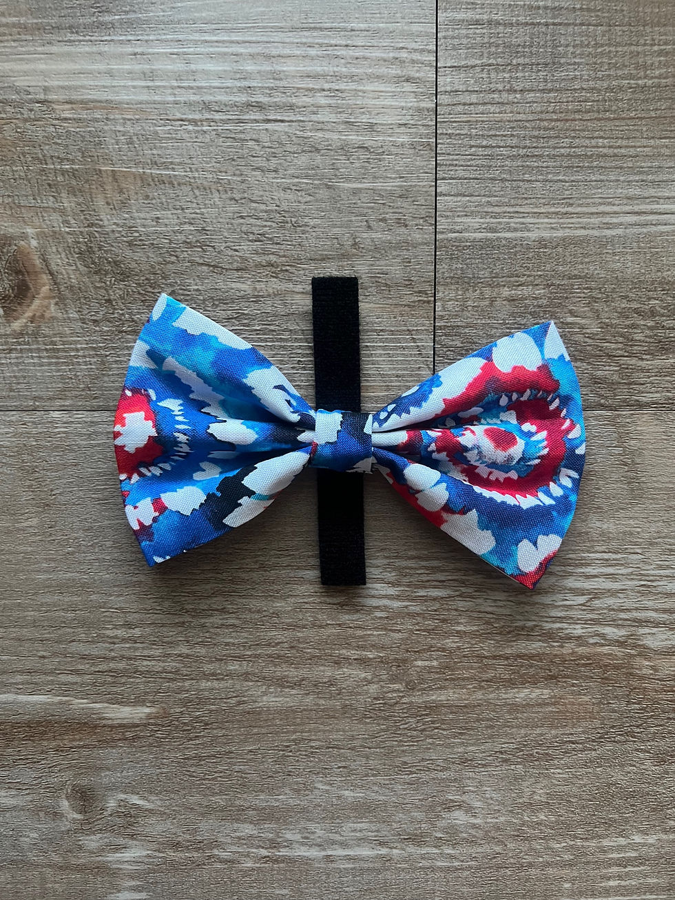 Thumbnail: Red White Blue Tie Dye Dog Bandana or Bow Tie