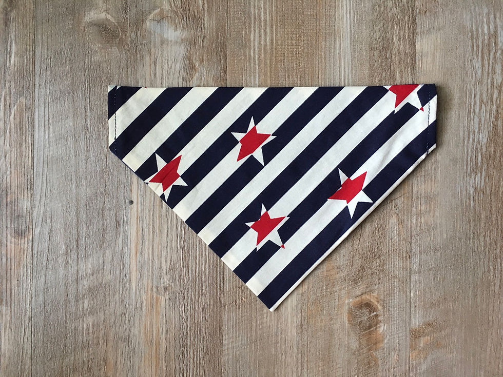 Thumbnail: Blue White Striped Dog Bandana or Bow Tie