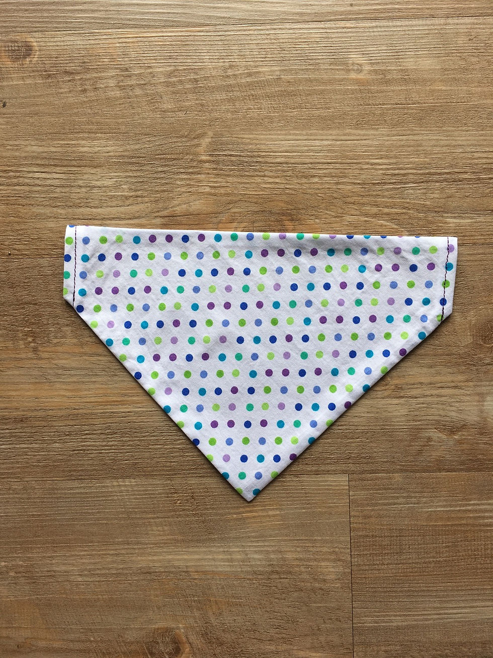 Thumbnail: Purple Green Polka Dots Dog Bandana or Bow Tie