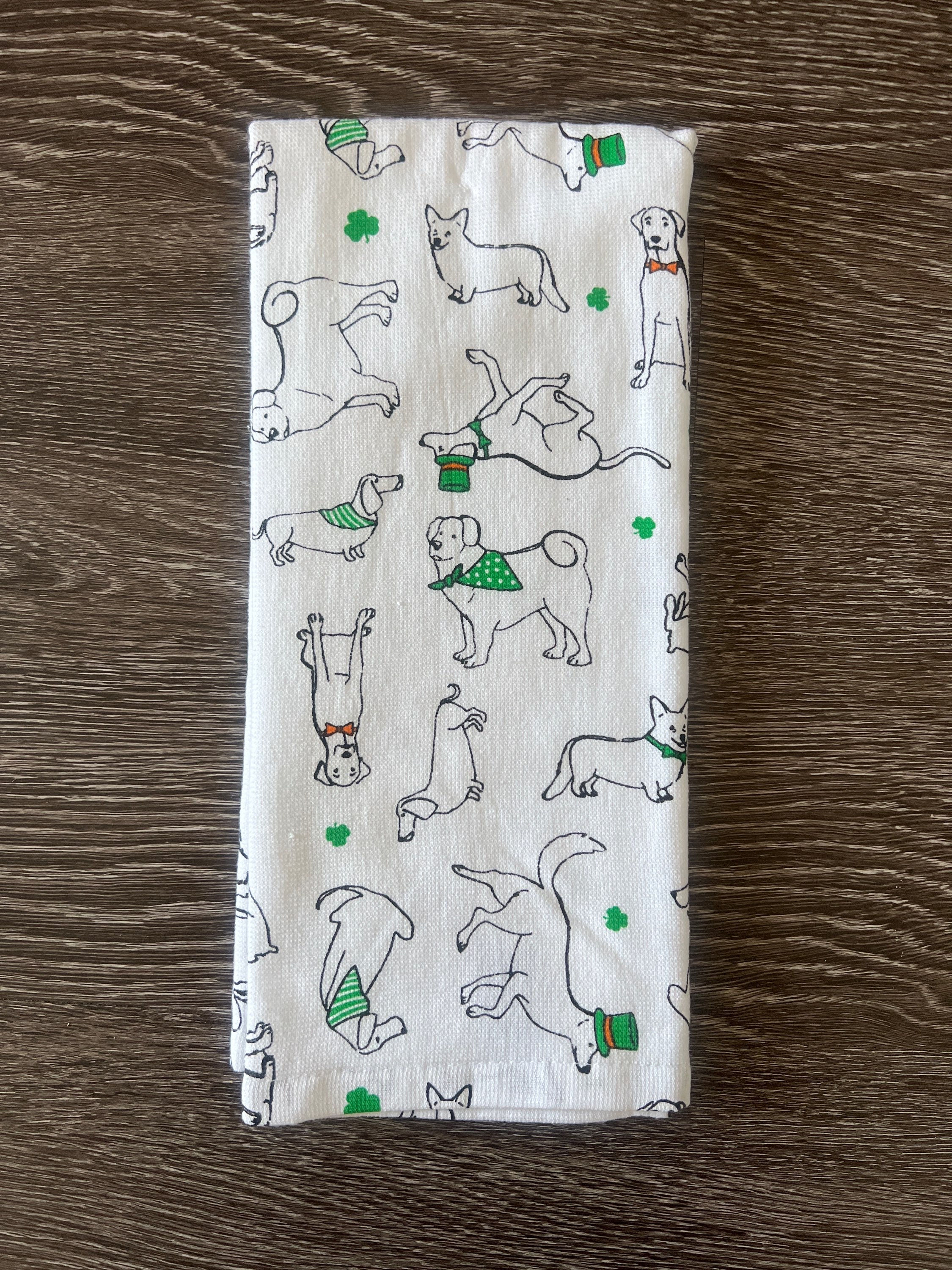 St. Patricks Day Dog Kitchen Towel