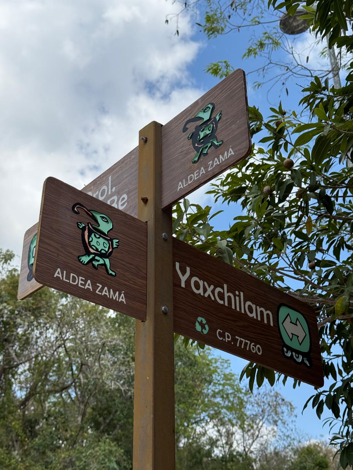 Aldea Zama neighborhood street sign