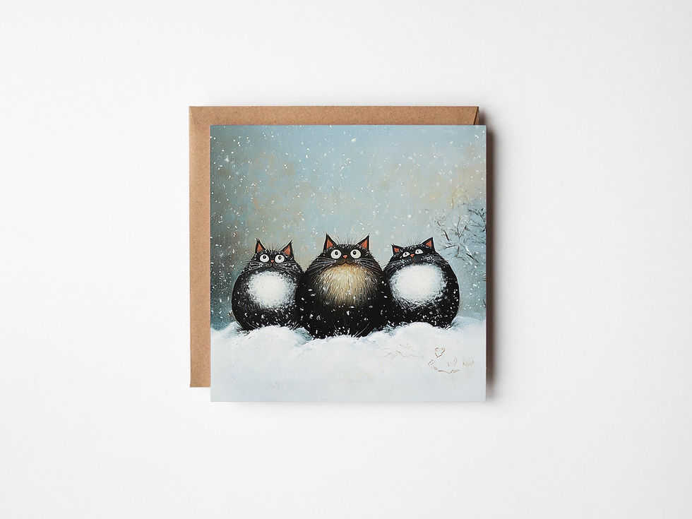 Thumbnail: balck and white Cats Christmas Card