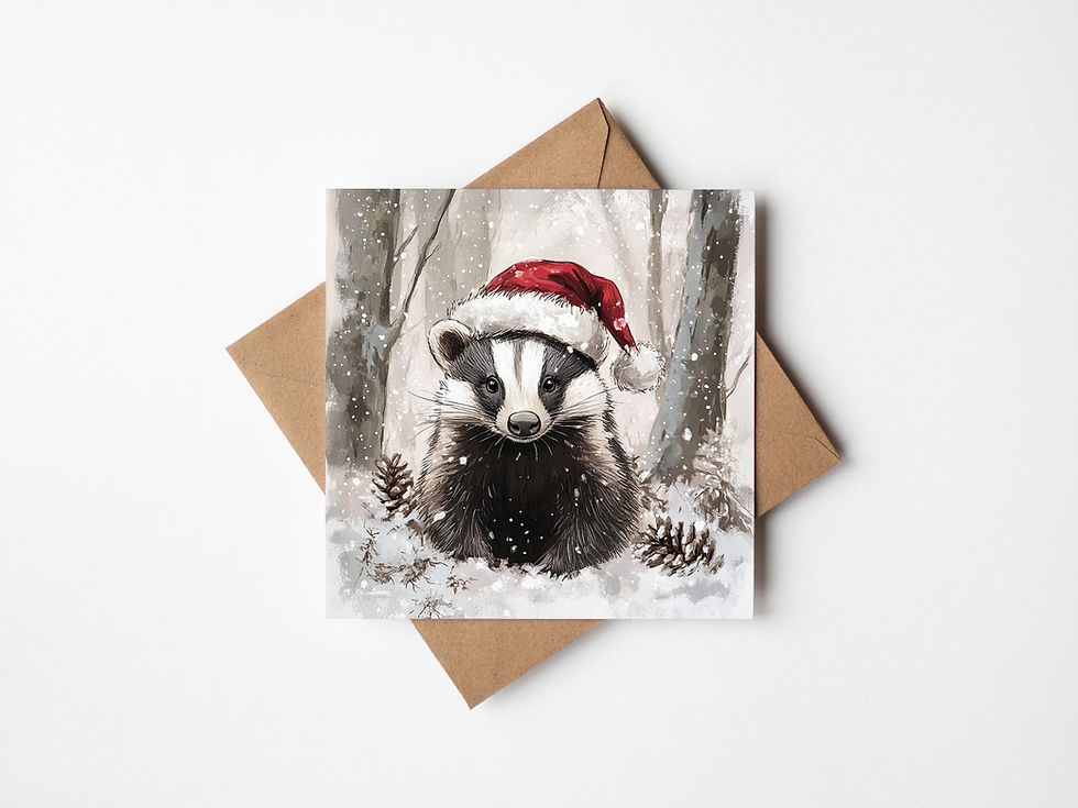 Badger Christmas Card