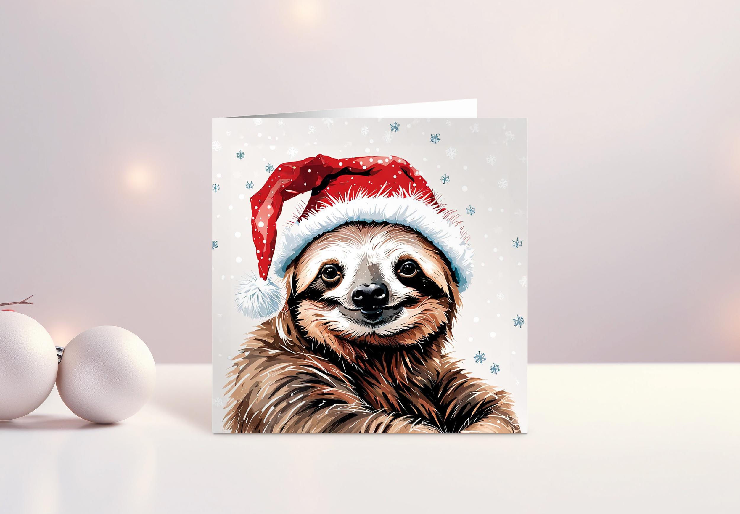 Sloth Christmas Card