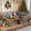 Thumbnail: 4 Pieces Patio Furniture Set, Outdoor Wicker Conversation Sectional