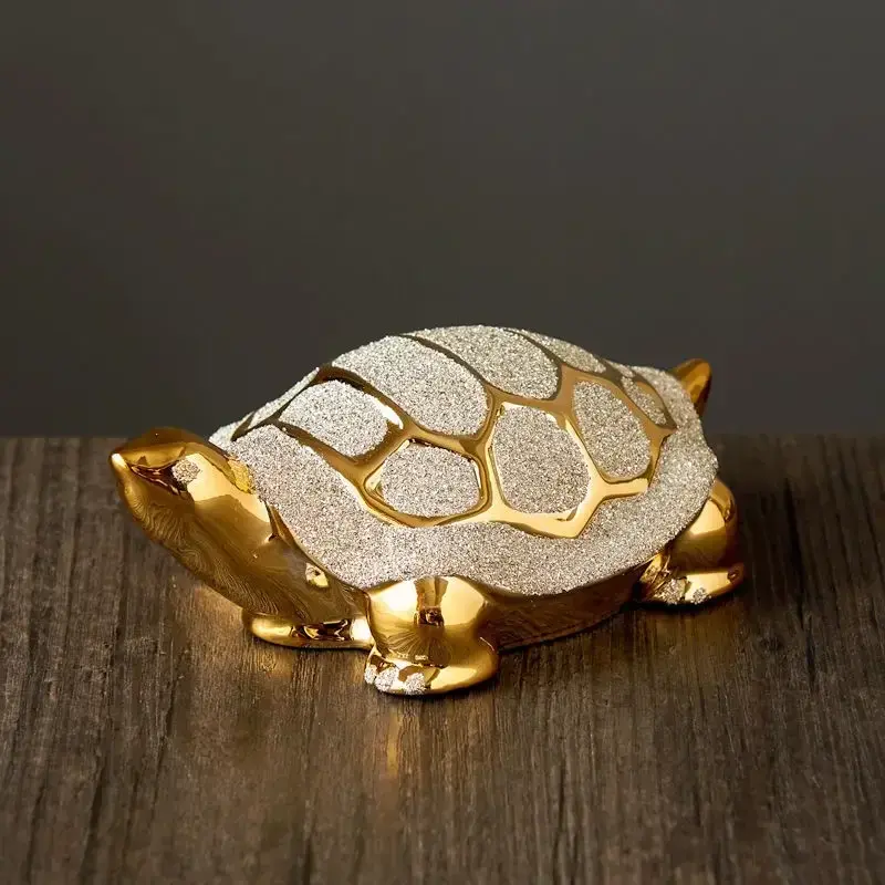 Thumbnail: Fortune Money Ceramic Turtle Gold-plated Decoration Household Arts and