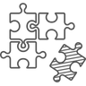 Puzzle pieces fitting together