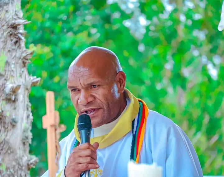 (Fr Thomas Posul celebrating mass during his first anniversary)