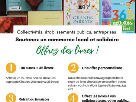 Vous êtes une structure ? Soutenez un commerce local et solidaire : offrez des livres !